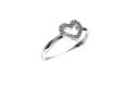 White gold Heart Ring with 0.09 crt Diamond
